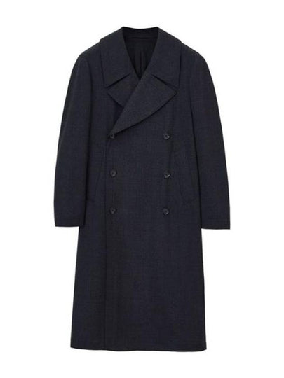 Soft Tailored Double Coat Blue Melange - LEMAIRE - BALAAN 2