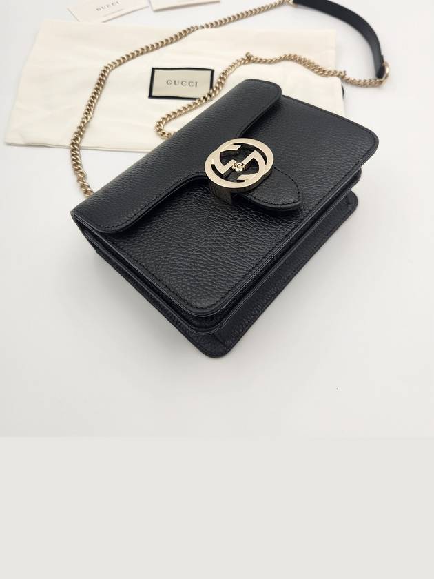 Interlocking GG Chain Small Cross Bag Black - GUCCI - BALAAN 3