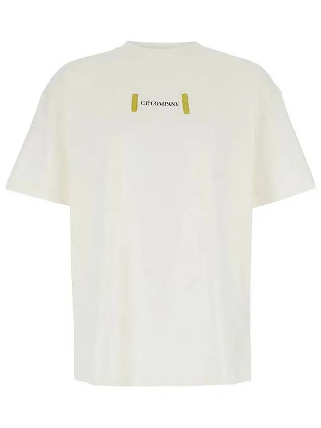 Logo Crew Neck Short Sleeve T-Shirt White - CP COMPANY - BALAAN 2