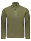 Diagonal Raised Fleece Quarter Zip-Up Sweatshirt Ivy Green - CP COMPANY - BALAAN 2