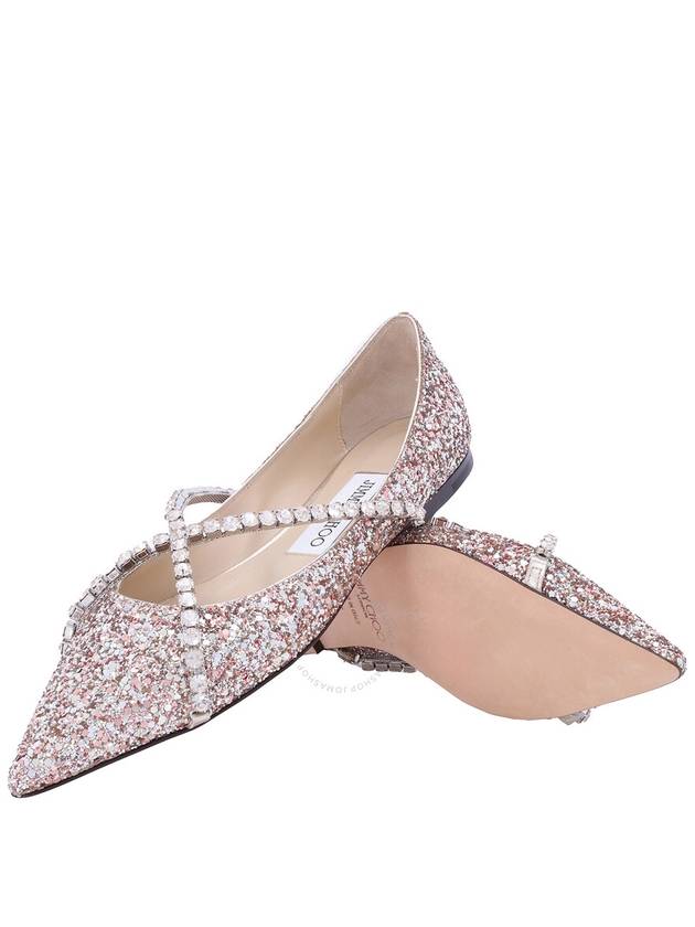 Jimmy Choo Rose Mix/Crystal Honey Glitter Genevi Flats, Brand Size 35.5 ( US Size 5.5 ) - JIMMY CHOO - BALAAN 2