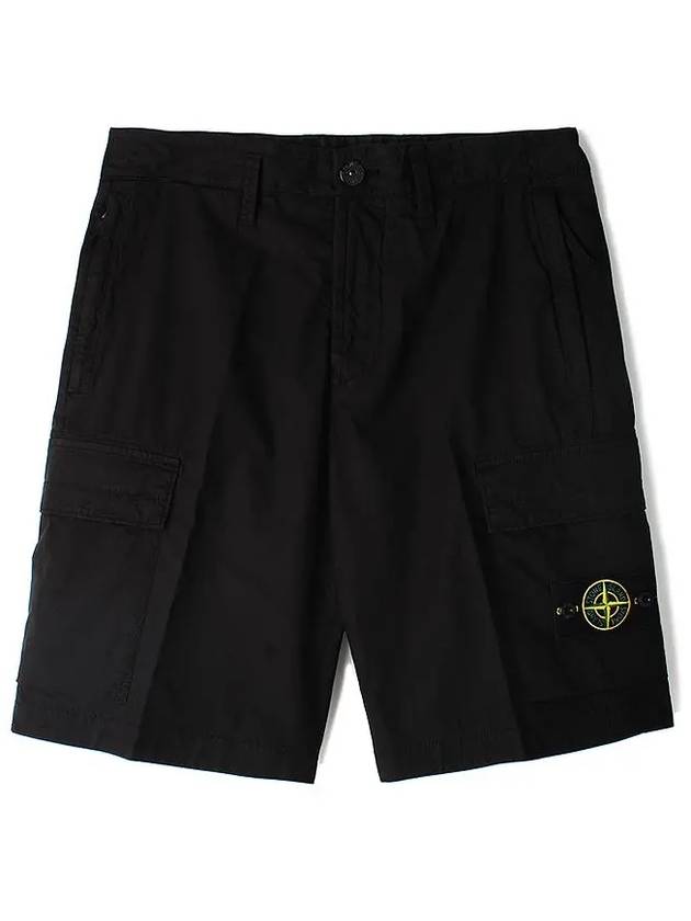 Light Stretch Cotton Bermuda Shorts Black - STONE ISLAND - BALAAN 2