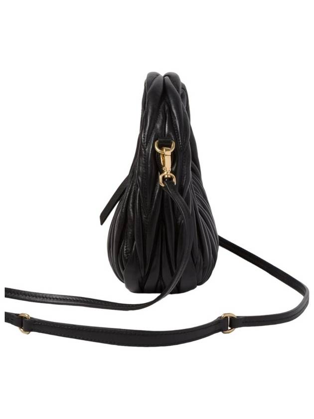 Wander Matelasse Nappa Leather Hobo Mini Bag Black - MIU MIU - BALAAN 7