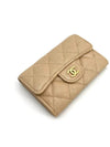 Caviar gold flap card wallet beige - CHANEL - BALAAN 5