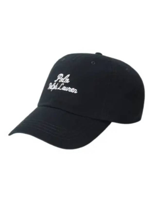 Logo Embroidered Curved Peak Ball Cap Black - POLO RALPH LAUREN - BALAAN 2