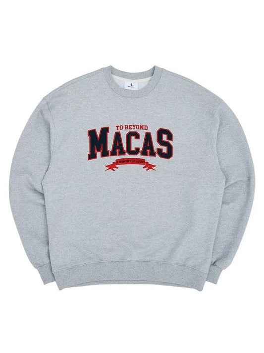 MACAS logo sweatshirtmelange gray - MACASITE - BALAAN 1