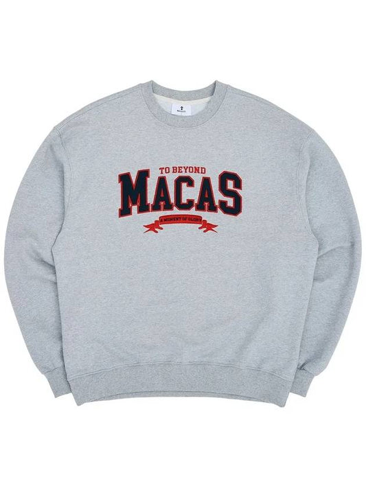 MACAS logo sweatshirtmelange gray - MACASITE - BALAAN 2