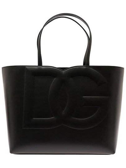 DG Logo Leather Tote Bag Black - DOLCE&GABBANA - BALAAN 2