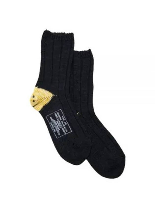 MA 1 Rainbow Happy Heel Socks Black - KAPITAL - BALAAN 1