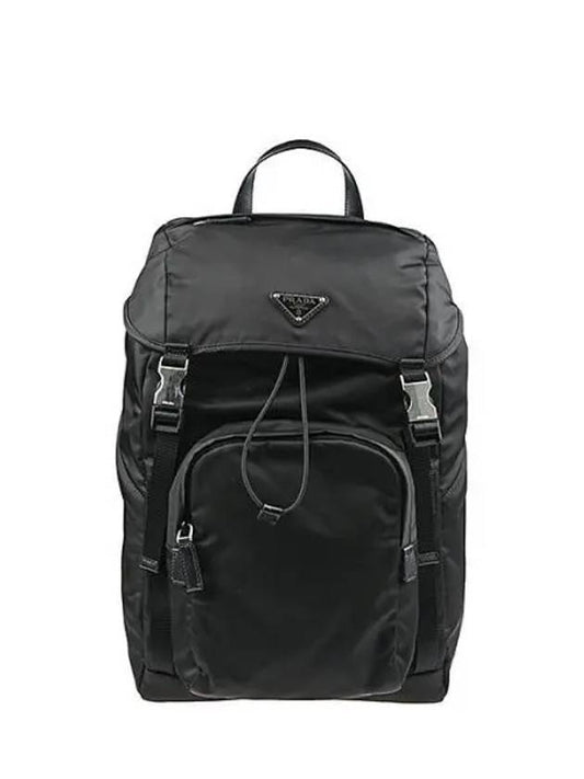 Re-Nylon Saffiano Leather Backpack Black - PRADA - BALAAN 2