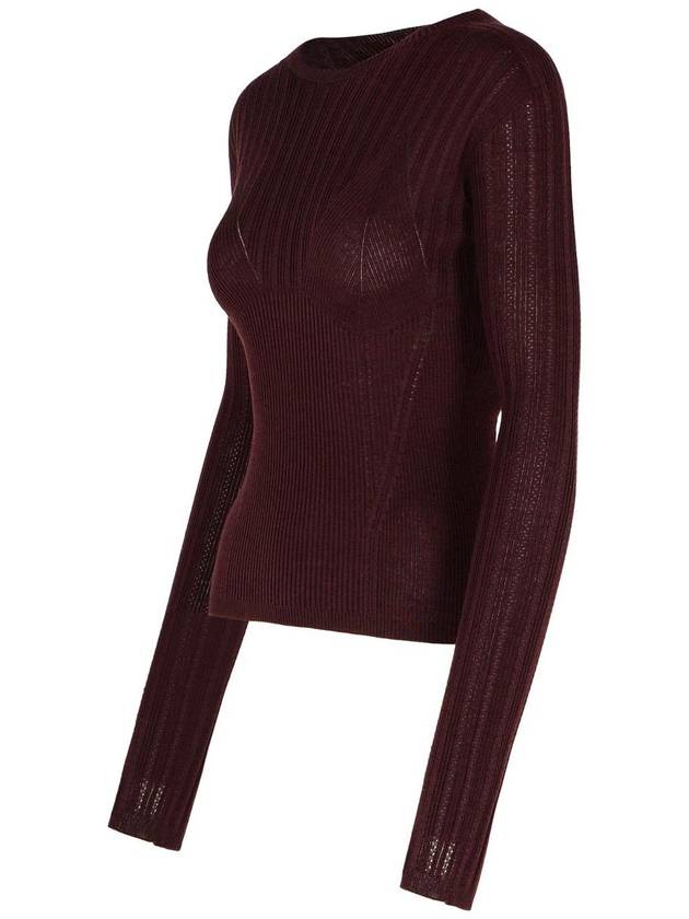 Lanvin Burgundy Wool Blend Sweater - LANVIN - BALAAN 2