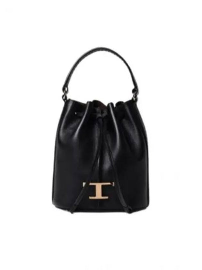 T Timeless Leather Micro Logo Bucket Bag Black - TOD'S - BALAAN 2