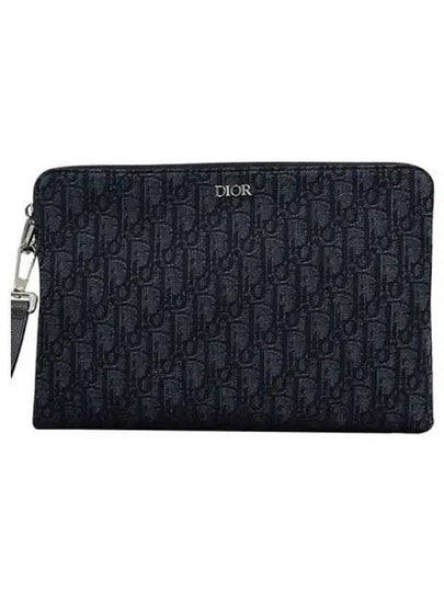 Oblique Jacquard Strap Clutch Bag Black - DIOR - BALAAN 2