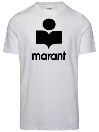 Karman Logo Print Linen Short Sleeve T-Shirt White - ISABEL MARANT - BALAAN 2