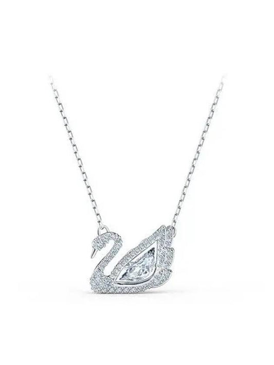 Iconic Swan Pendant Necklace White Silver - SWAROVSKI - BALAAN 2