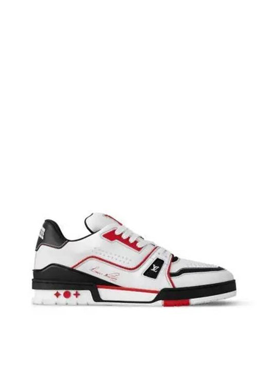 LV Trainer Low Top Sneakers Black Red - LOUIS VUITTON - BALAAN 2