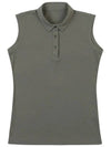 Golf Wear C P Lecture Basic Sleeveless T-Shirt KHAKI - WHITEBALL - BALAAN 8