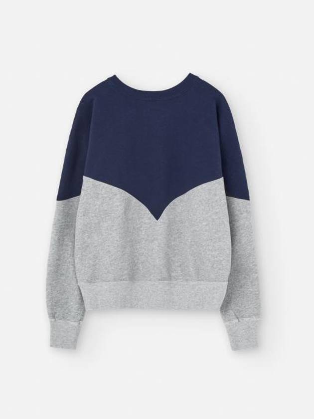 Houston Two-Tone Logo Cotton Sweatshirt Navy Grey - ISABEL MARANT - BALAAN 3