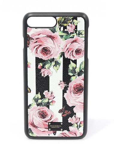 BI2236 AI921 Multi color Calfskin Rose Stripe iPhone 7 8 Plus Phone Case - DOLCE&GABBANA - BALAAN 1