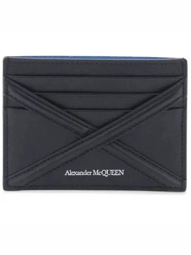 Harness Logo Print Calfskin Card Wallet Black - ALEXANDER MCQUEEN - BALAAN 2