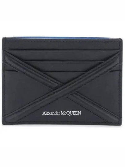 Harness Logo Print Calfskin Card Wallet Black - ALEXANDER MCQUEEN - BALAAN 2