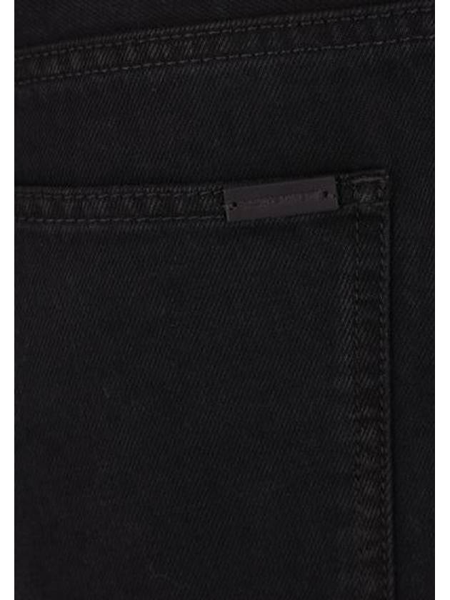 Denim Cotton Straight Jeans Black - SAINT LAURENT - BALAAN 6