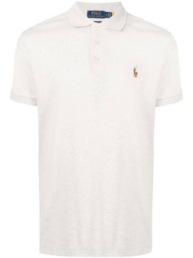 Embroidered Logo Pony Polo Shirt Grey - POLO RALPH LAUREN - BALAAN 1