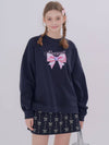 MET ribbon present sweatshirt miniskirt set navy - METAPHER - BALAAN 3