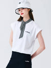 Scarf Point Sleeveless T-Shirt WHITE&BLACK - MONBIRDIE GOLF - BALAAN 7