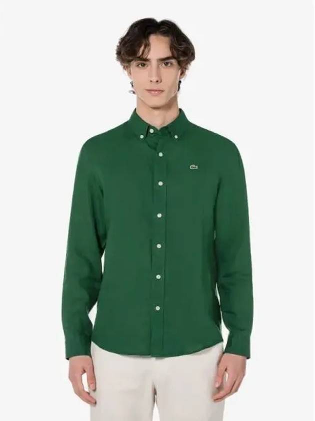 Men s solid linen shirt CH569E 54G 132 Domestic product GQ2N24031292776 - LACOSTE - BALAAN 1