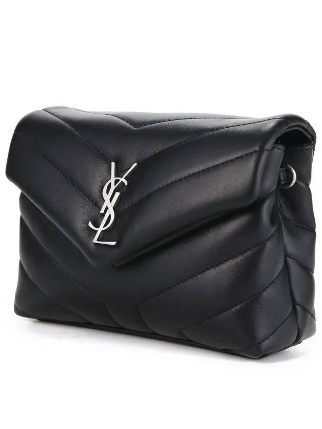 Toy Loulou Strap Shoulder Bag In Quilted Leather Black - SAINT LAURENT - BALAAN 5