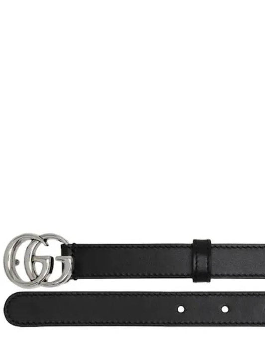 2CM GG MARMONT Marmont silver logo leather belt - GUCCI - BALAAN 2