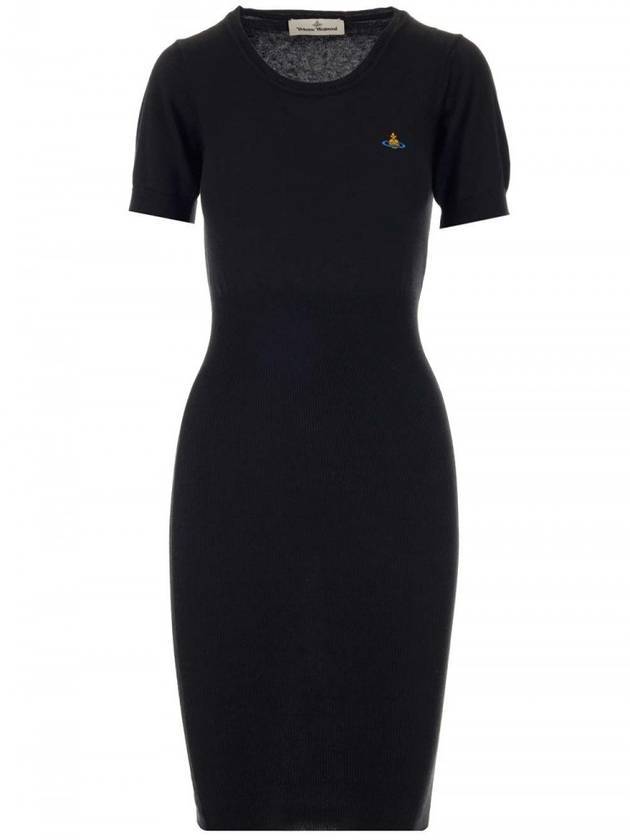 Women's ORB Knit  Blend Short Dress Black - VIVIENNE WESTWOOD - BALAAN 1