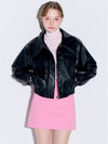 Big Cola ECCO Leather Blouson Jacket Black - OPENING SUNSHINE - BALAAN 4