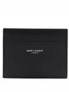 Smooth Leather Classic Logo Card Wallet Black - SAINT LAURENT - BALAAN 2