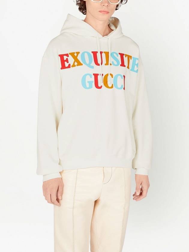 Logo Cotton Hoodie Off White - GUCCI - BALAAN 4