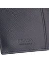 Saffiano Triangular Logo Flap Card Wallet Black - PRADA - BALAAN 3