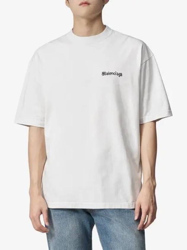 Logo Crew Neck Short Sleeve T-Shirt White - BALENCIAGA - BALAAN 2