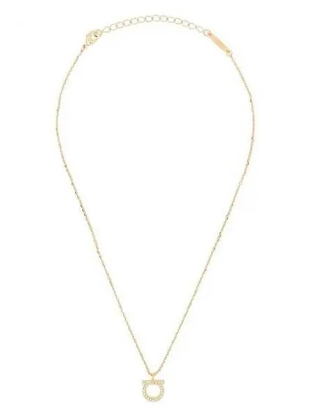 Gancini Crystals Necklace Gold - SALVATORE FERRAGAMO - BALAAN 2