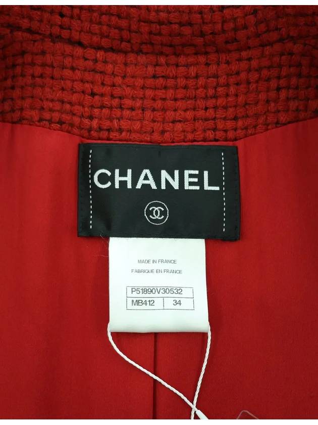 15A Lesage Gold Tweed Coat Red 34 P51890 - CHANEL - BALAAN 5