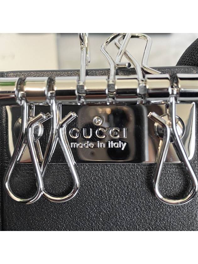 Microssima GG Bifold Silver Key Holder Black - GUCCI - BALAAN 10