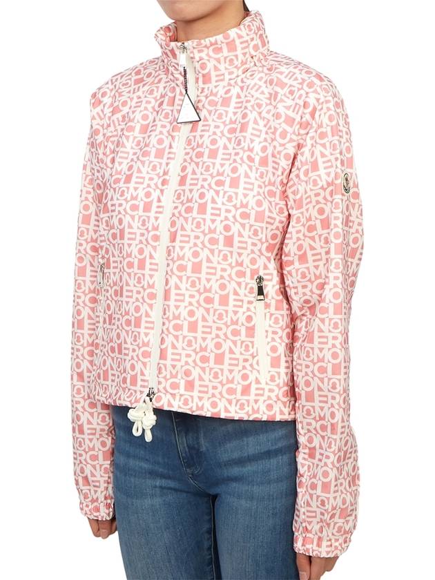 Women's Alose Logo Print Zip-up Jacket Pink White - MONCLER - BALAAN 4