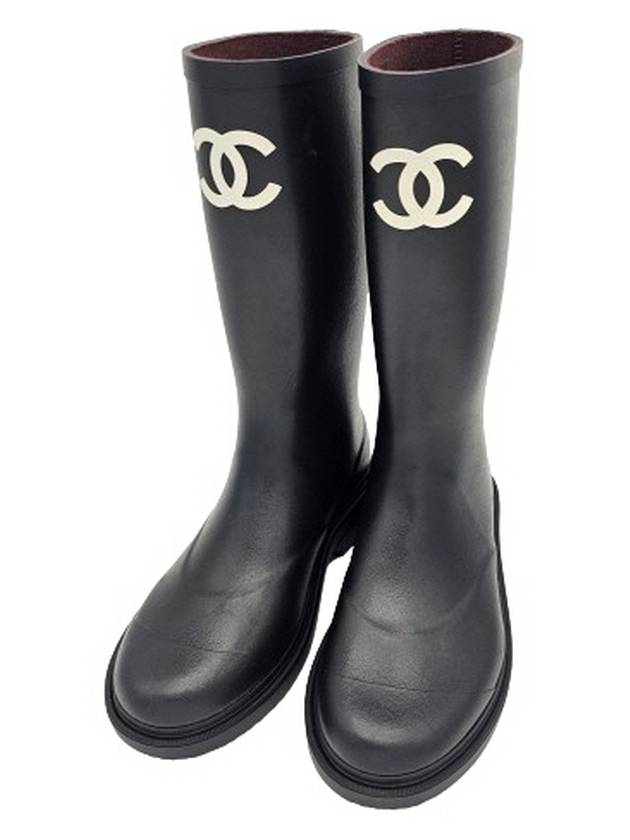 CC Logo Caoutchouc Rain Boots Black - CHANEL - BALAAN 2