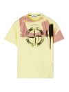 Circlet Logo Printing Short Sleeve T-Shirt Yellow - STONE ISLAND - BALAAN 2