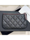 Pouch Caviar Skin Silver CC Logo Black Mini - CHANEL - BALAAN 4