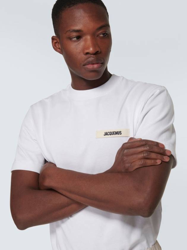 Le Gros Grain Logo Short Sleeve T-Shirt White - JACQUEMUS - BALAAN 5