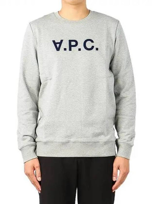 Men's VPC Logo Print Crew Neck Sweatshirt Grey - A.P.C. - BALAAN 2