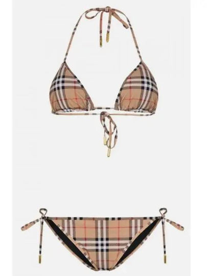 Women's Vintage Check Triangle Bikini Archives Beige - BURBERRY - BALAAN 2