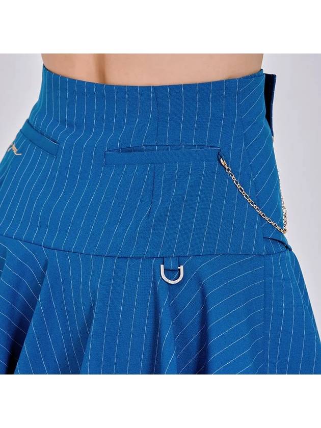 Women s Golf Wear Double Button Stripe Culotte Pants Blue - J JANE - BALAAN 5