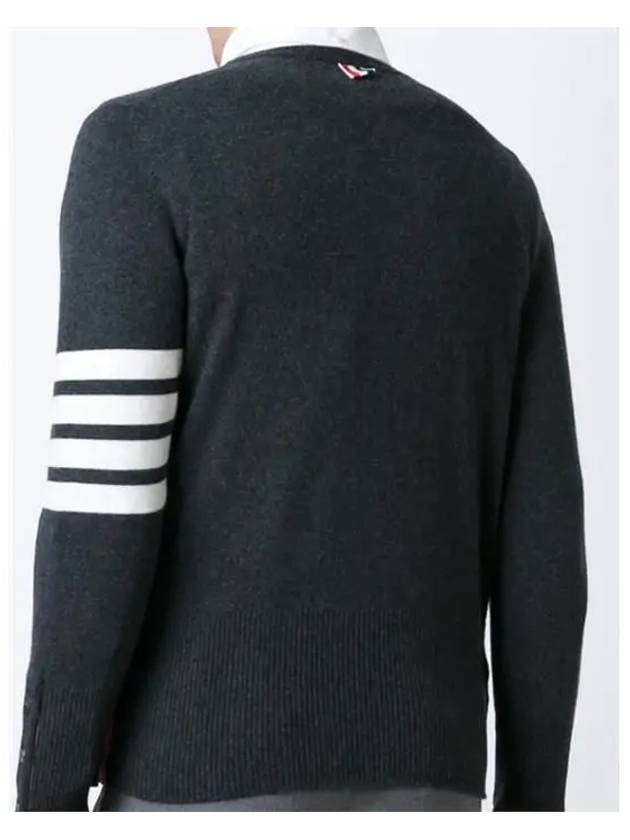 Diagonal Classic Cashmere Knit Top Dark Grey - THOM BROWNE - BALAAN 3